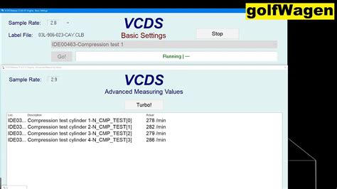 VCDS cylinder Compression Test 